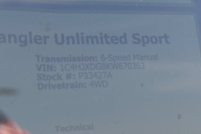 2019 Jeep Wrangler Unlimited Sport