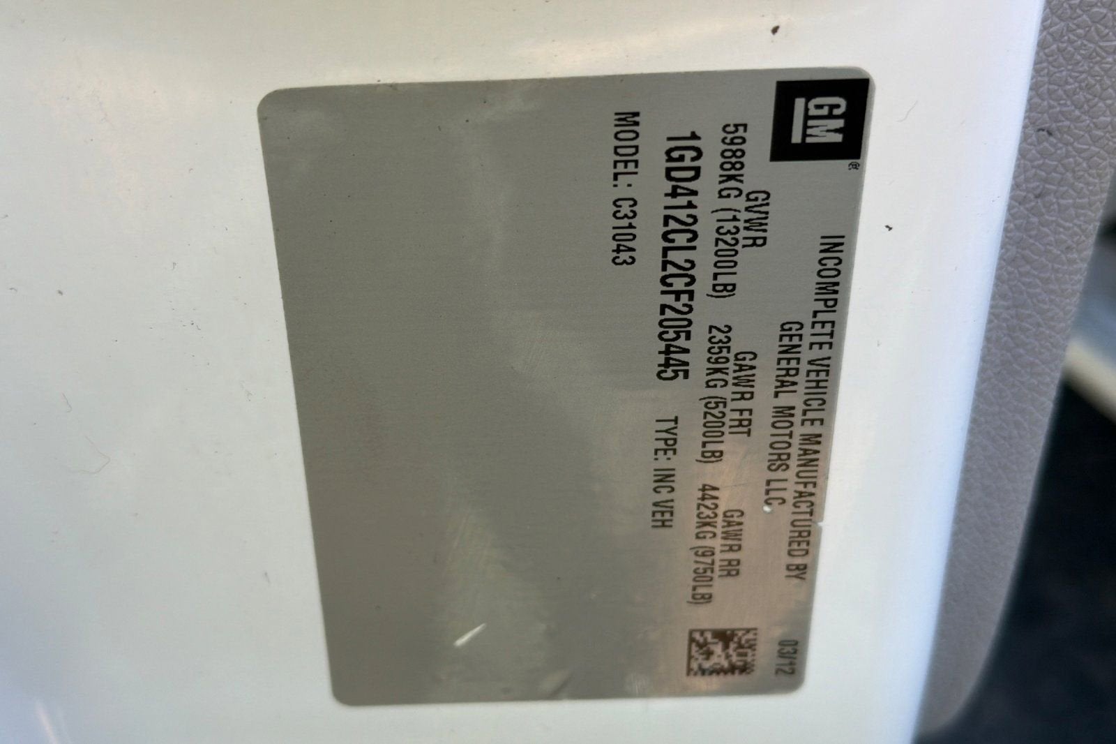 2012 GMC Sierra 3500 HD Chassis Cab WT