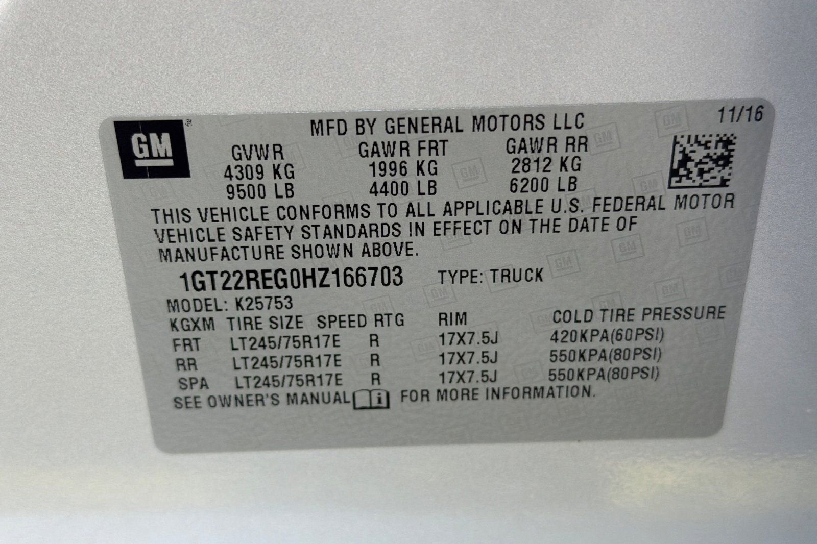 2017 GMC Sierra 2500 HD DBL CAB 4WD 144.2