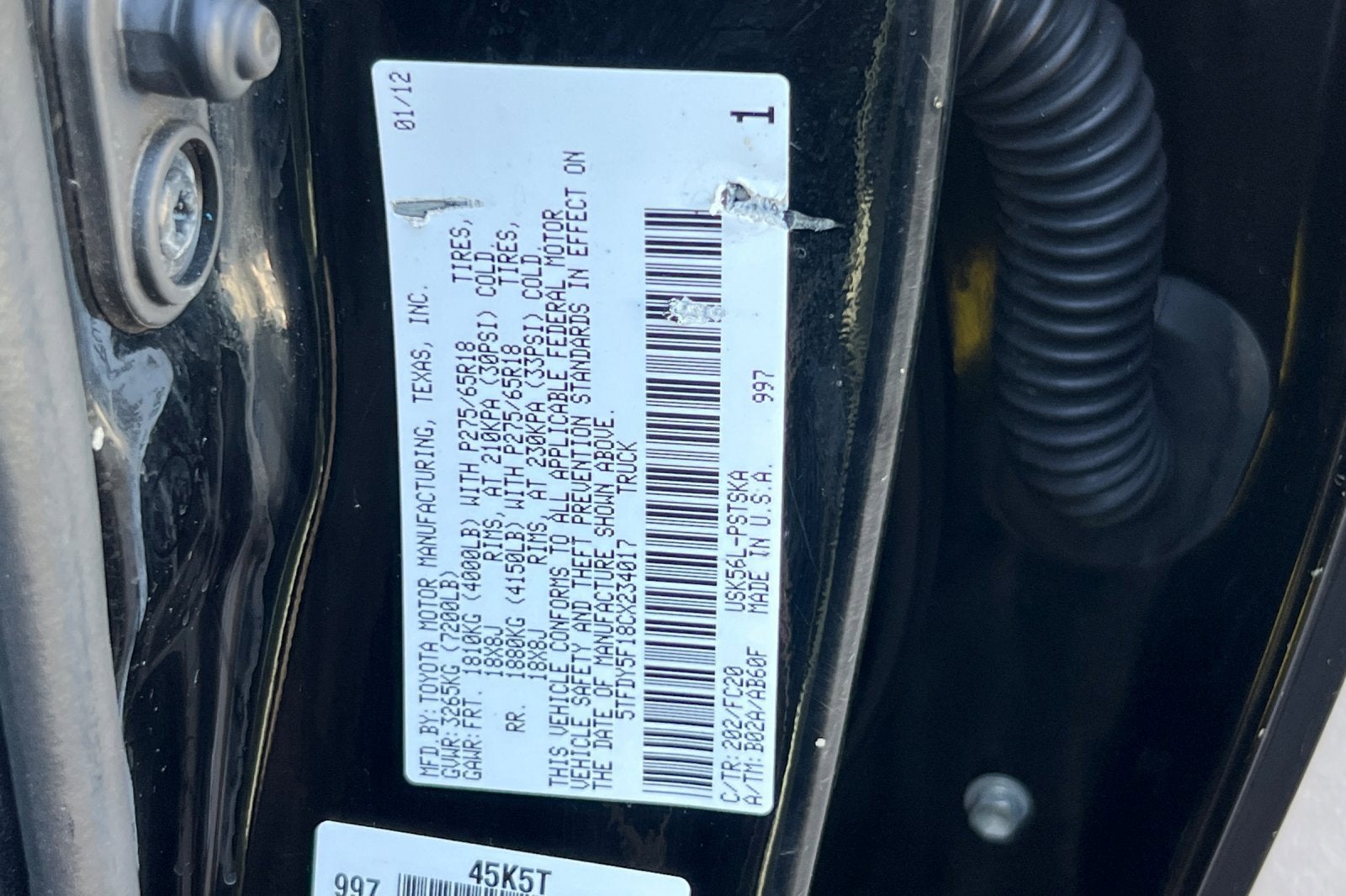 2012 Toyota Tundra 4WD Truck CREW 4WD V8 5.7 G