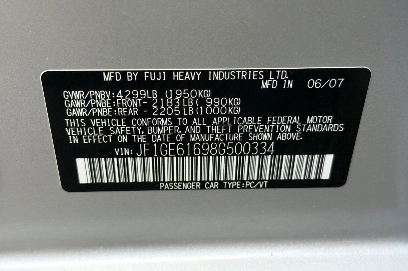 2008 Subaru Impreza Sedan (Natl) i w/Sat/Nav