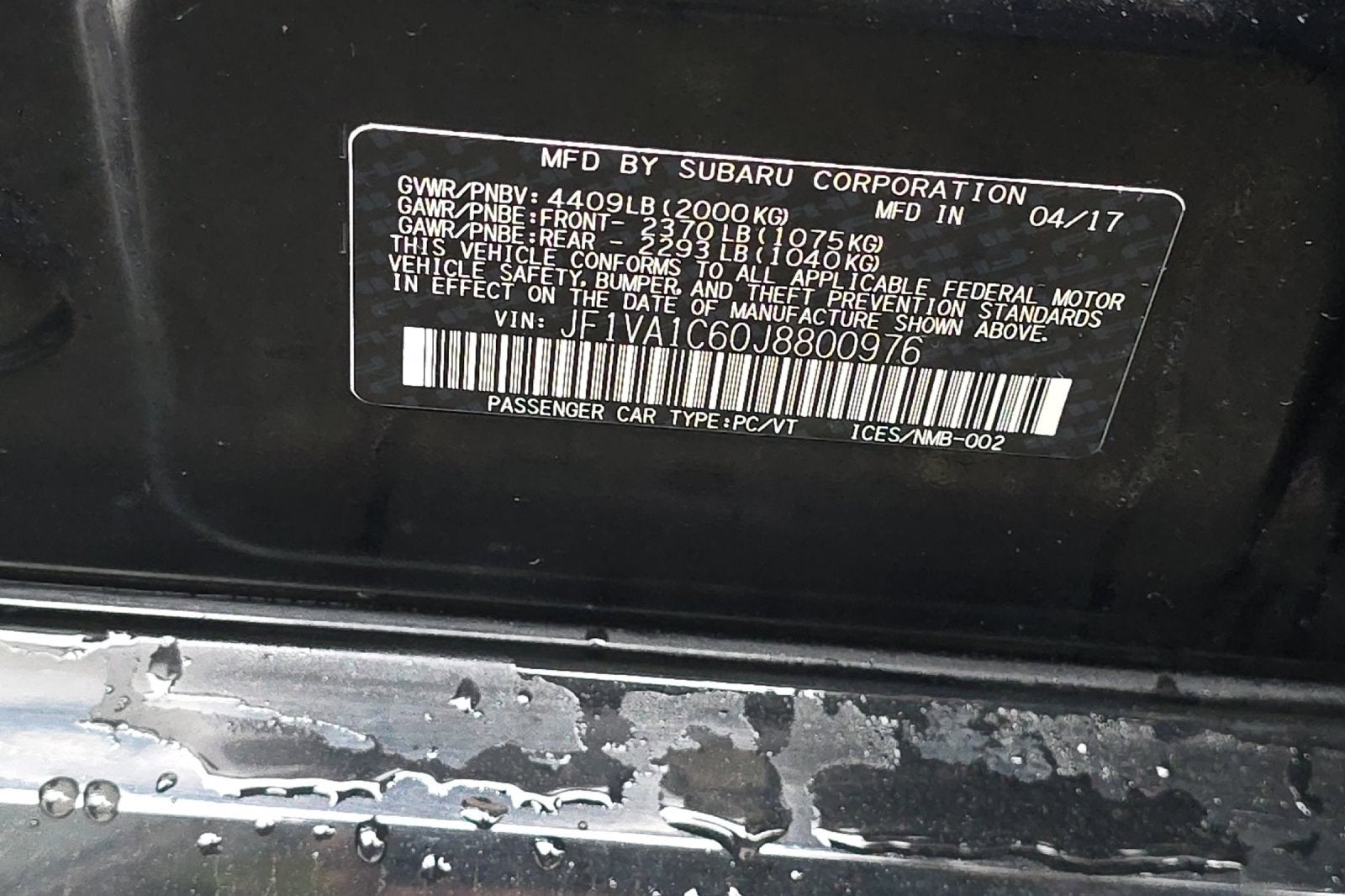 2018 Subaru WRX Premium