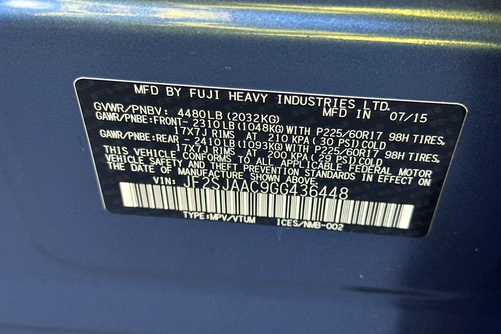 2016 Subaru Forester 2.5i