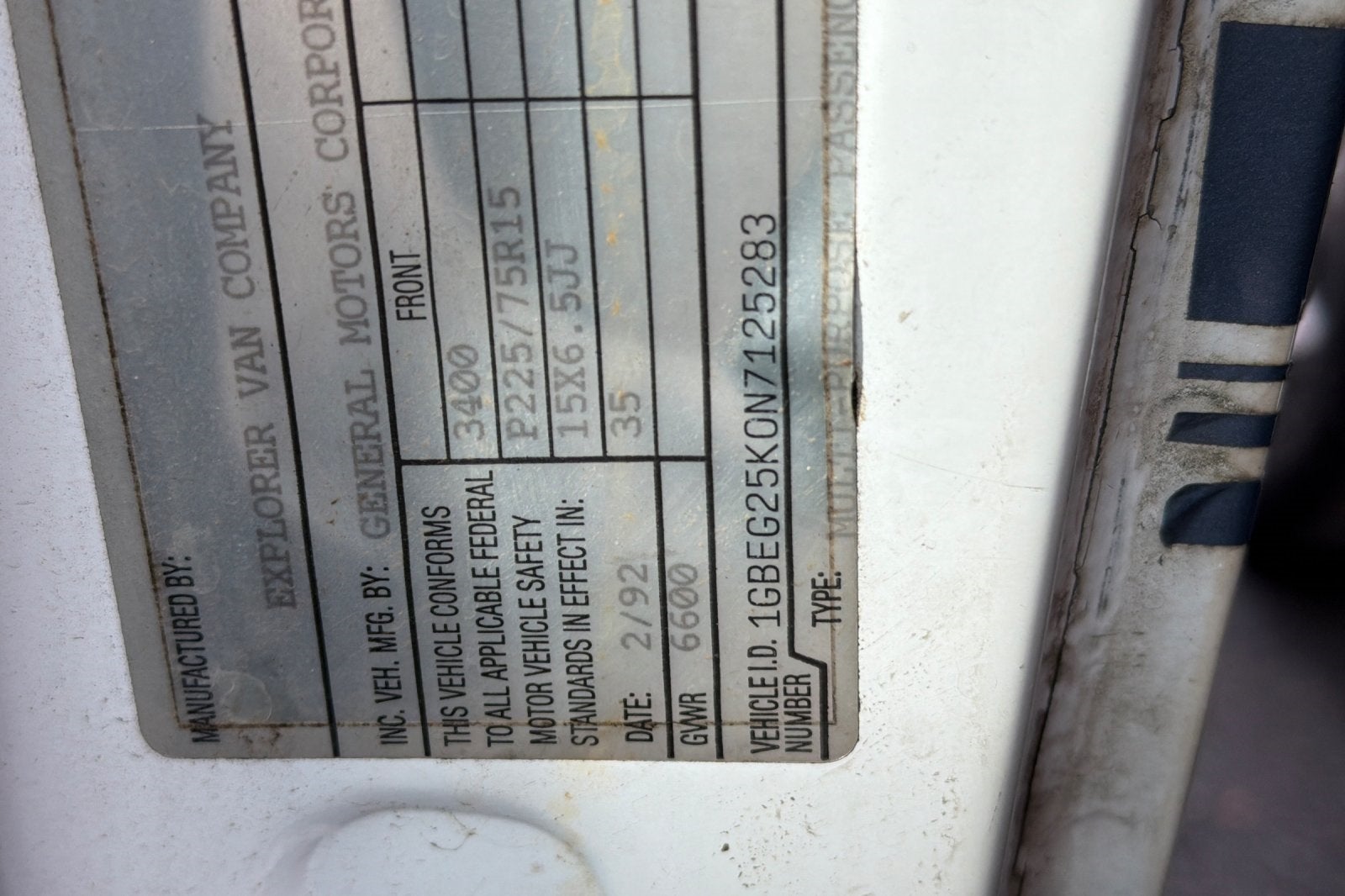 1992 Chevrolet Chevy Van G20 Base