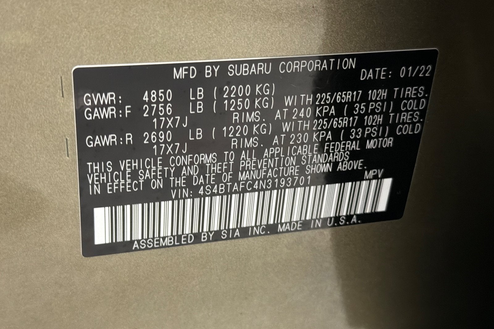 2022 Subaru Outback Premium