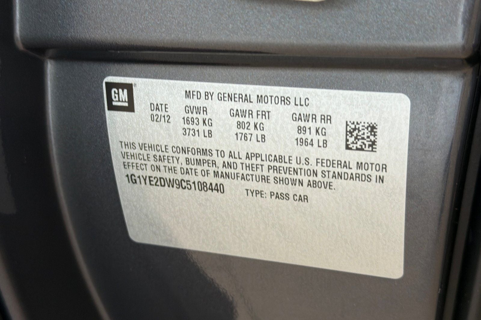2012 Chevrolet Corvette Base 1LT