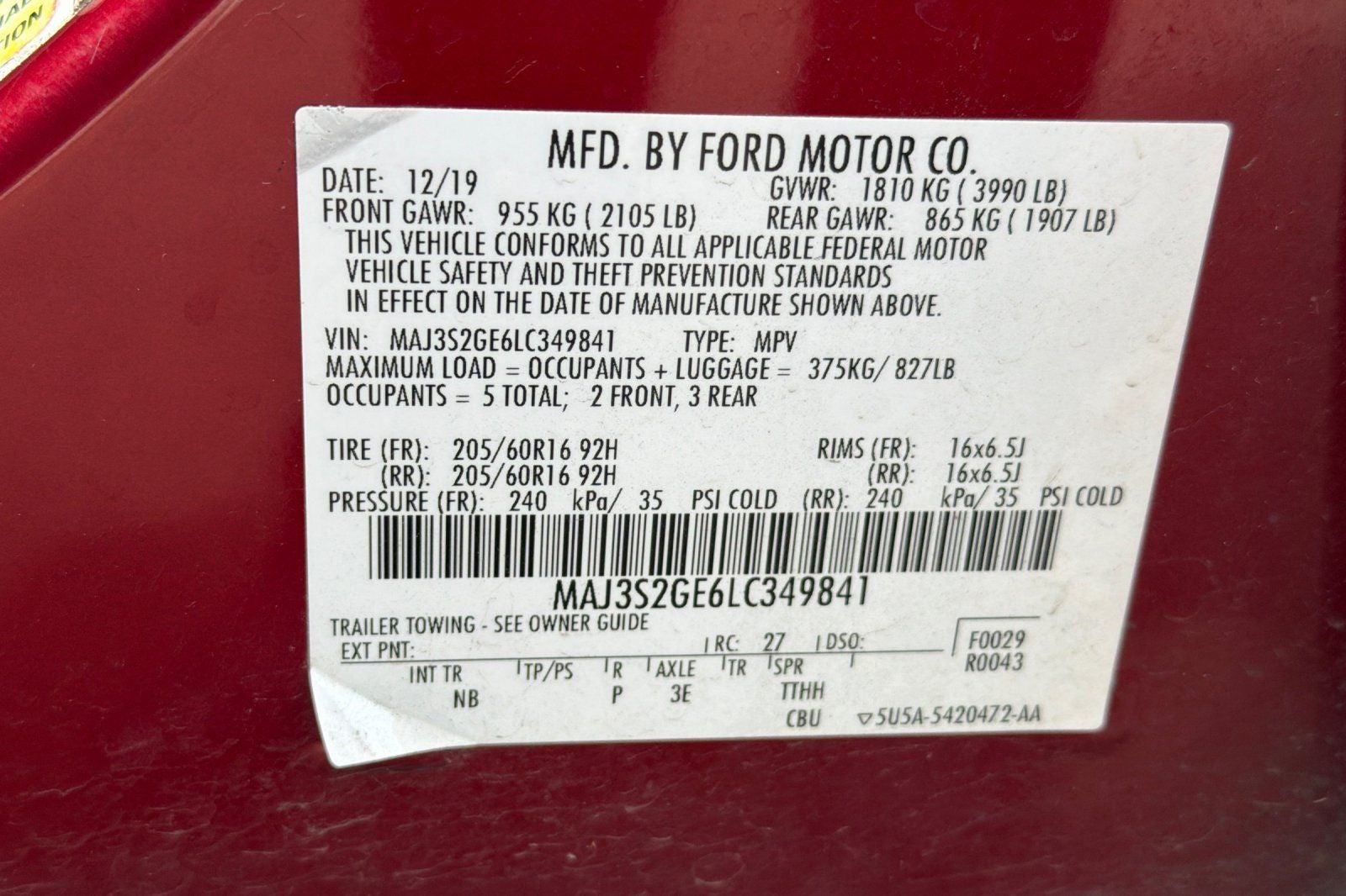 2020 Ford EcoSport SE