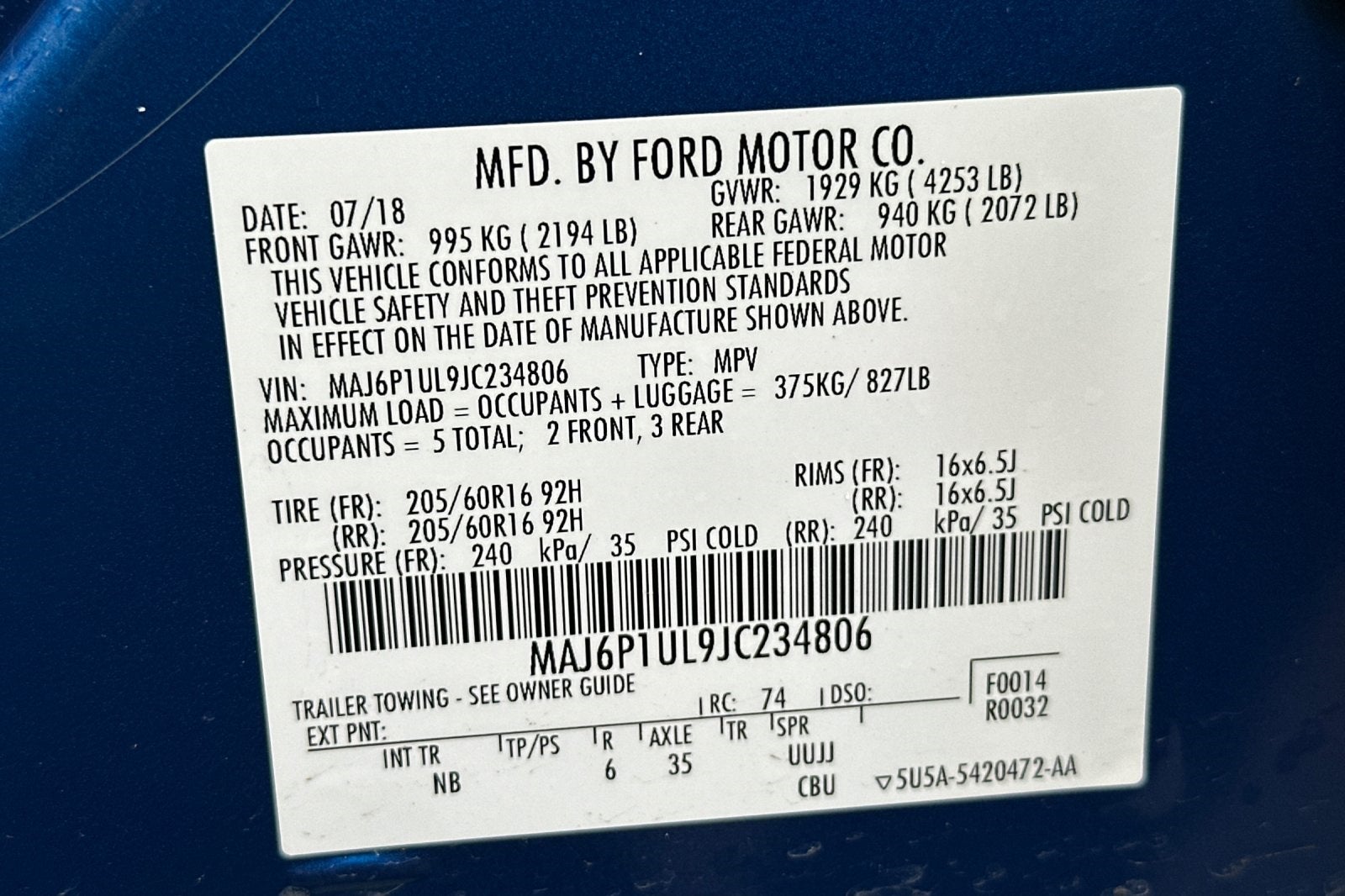 2018 Ford EcoSport SE