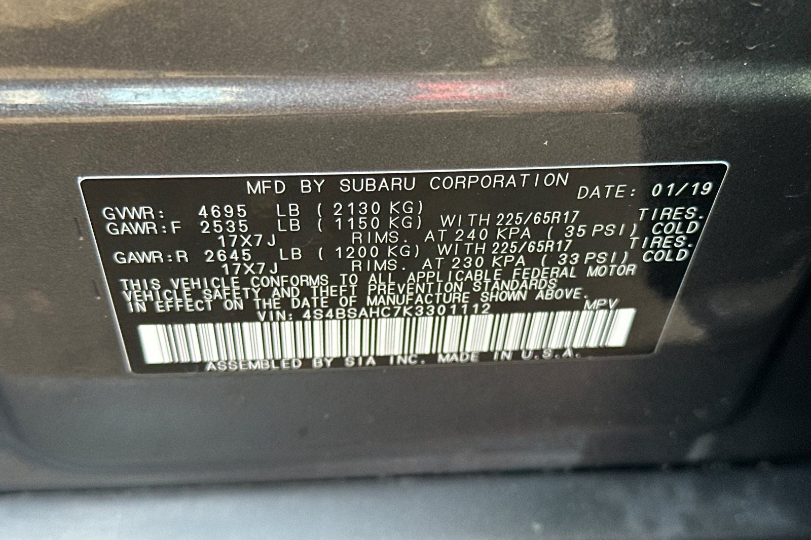 2019 Subaru Outback 2.5i Premium