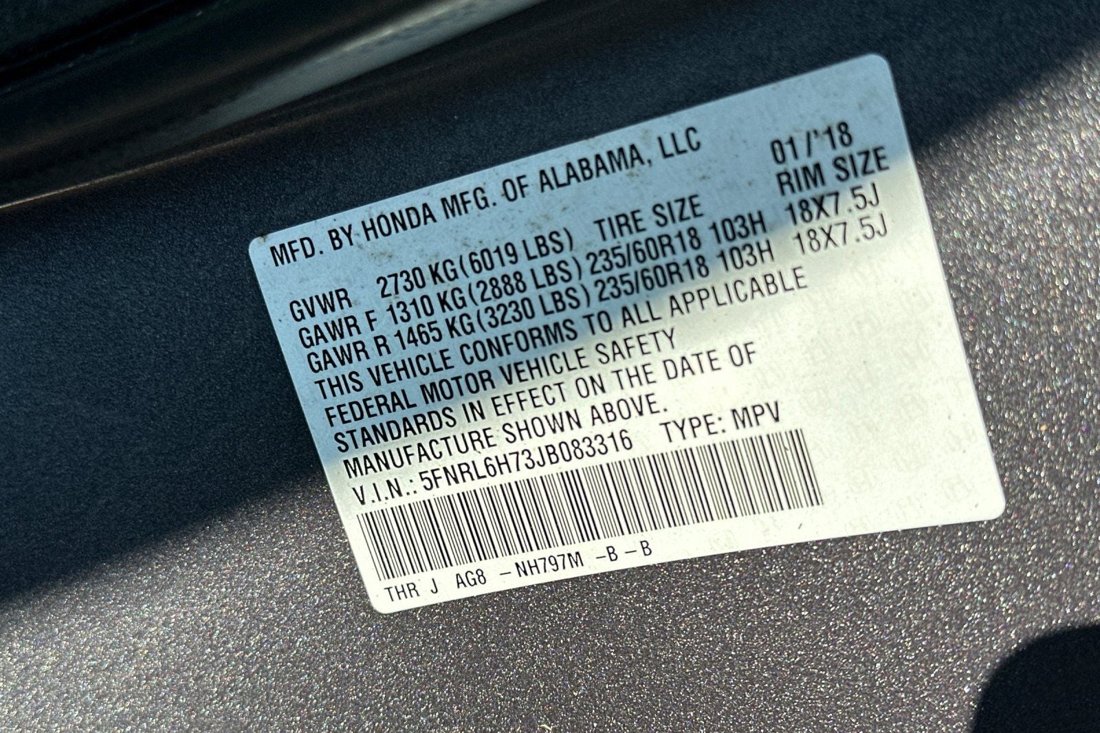 2018 Honda Odyssey EX-L
