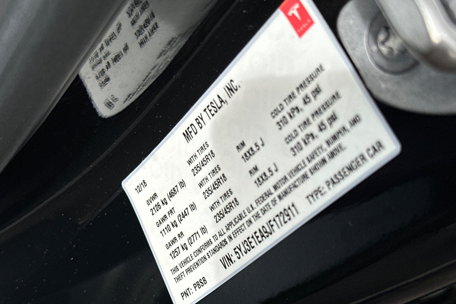 2018 Tesla Model 3 Mid Range