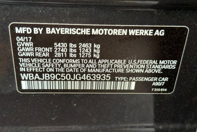 2018 BMW 5 Series M550i xDrive